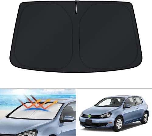 Vista 201 de KUST - Parasol plegable para parabrisas para BMW X1 E84, accesorios 2011 2012 2013 2014 2015, protector de visera de sol ajustable que bloquea