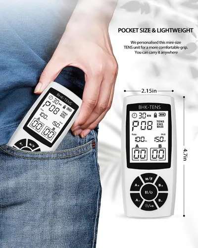 Vista 7 de Estimulador Muscular EMS para Terapia de Alivio del Dolor, Máquina de Unidad Electrónica EMS TENS para Alivio del Dolor de Hombro, Masajador TENS