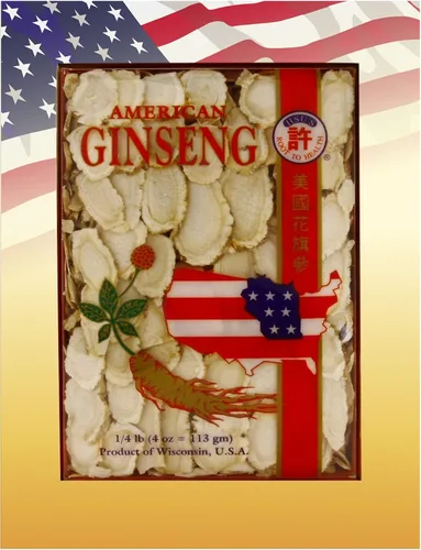 Vista 7 de Hsu's SKU 0126XXL-2 rebanadas de ginseng americano – 100% Wisconsin American – Rebanadas Jumbo clasificadas caja de 2 onzas