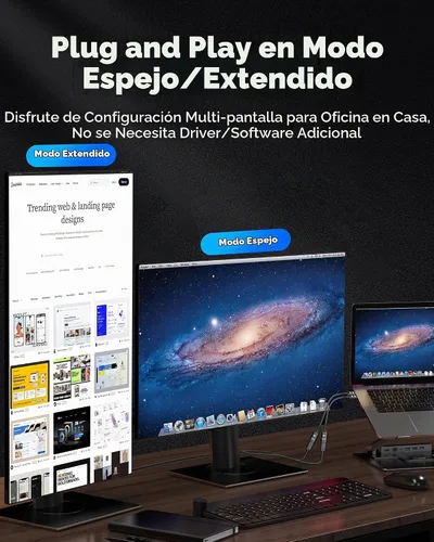 Vista 4 de Highwings Adaptador DisplayPort a HDMI de 4K, Cable Convertidor Adaptador DP a HDMI Unidireccional Macho a Hembra, Adaptador HDMI Compatible