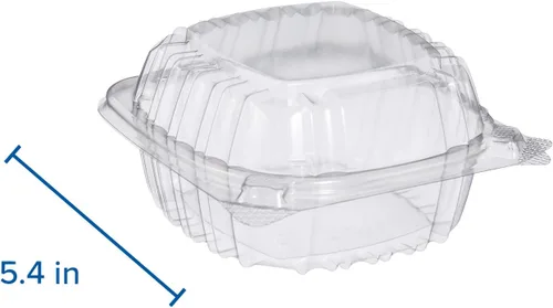 Vista 2 de DART C53PST1 OPS Contenedor transparente con bisagras de 5 pulgadas, 5.3 x 5.4 pulgadas (caja de 500)