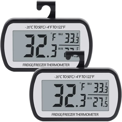 Vista 10 de AEVETE Termómetro Digital para Refrigerador Termómetro de Nevera para Congelador con Respaldo Magnético Pantalla LCD Grande, Sencillo y Fácil