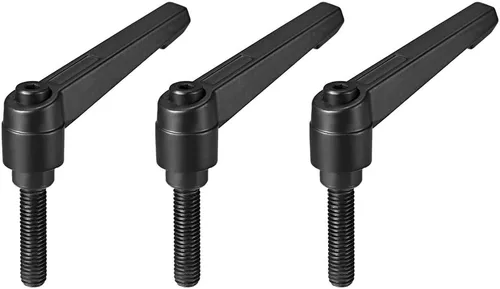 Vista 7 de uxcell M8 x 0.591 in mango ajustable palanca de sujeción rosca botón trinquete macho roscado perillas de bloqueo de tornillo giratorio perno