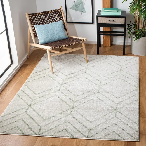 Vista 23 de SAFAVIEH Adirondack Collection - Alfombra decorativa, 2 x 3 pies, color negro y marfil, diseño geométrico moderno, no desprende pelusa y de fácil