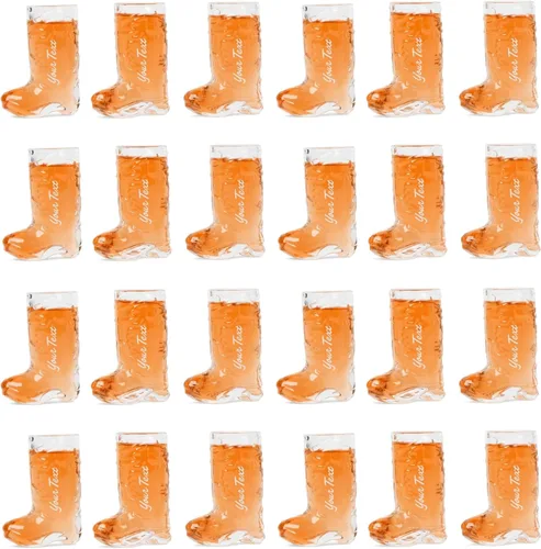 Vista 3 de Juego de vasos de chupito de botas de vaquero – Real (no plástico), decoraciones de vaquera y despedida de soltera, fiesta temática del oeste