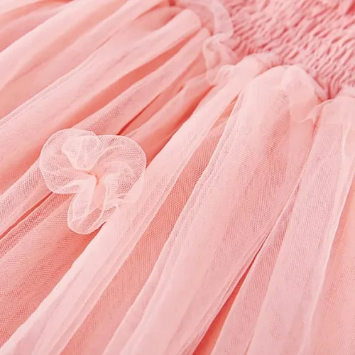 Vista 4 de Miipat Vestido de tul sin mangas para niñas pequeñas, vestido de tutú de mariposa floral para niñas pequeñas, vestidos de princesa para fiesta