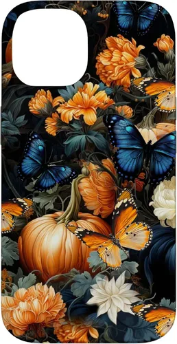 Vista 4 de iPhone 16 Autumn Leaves Butterflies Pumpkins Fall Season Thanksgiving Case