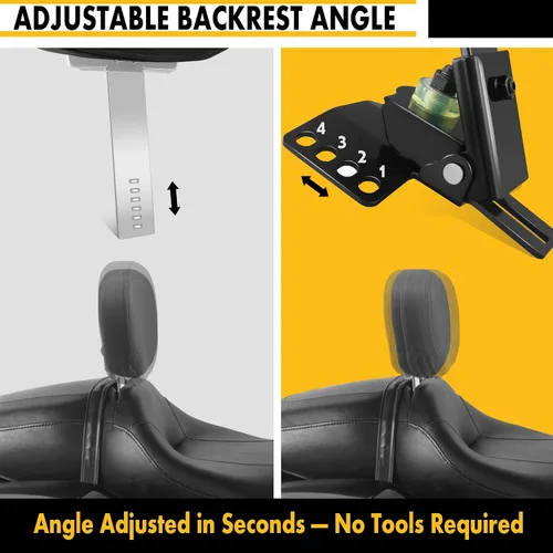 Vista 2 de Kit personalizado de respaldo ajustable para conductor y pasajero enchufable para Harley Electra Glides 1997-2026, hecho para modelos Touring Road