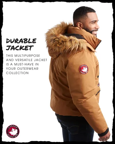 Vista 4 de CANADA WEATHER GEAR Chaqueta de invierno para hombre grande y alta, abrigo pesado tipo parka, chaqueta para hombres grandes y altos (M-5XL)