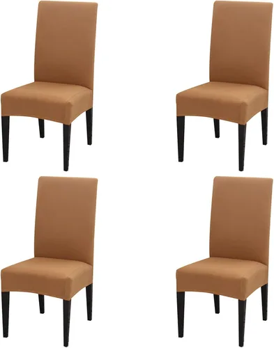 Vista 45 de Dimatic Paquete de 2 fundas elásticas de licra para sillas de comedor, extraíbles y lavables, fundas protectoras para sillas de comedor, cocina