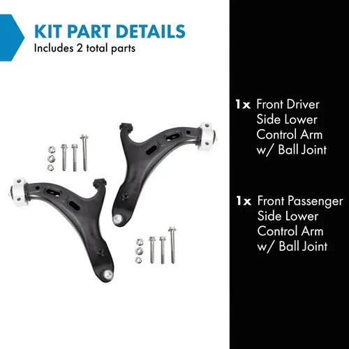 Vista 76 de Conjunto de Brazo de Control Inferior Delantero y Junta Esférica TRQ para Lado del Conductor y del Pasajero 2 Piezas Compatible con Ford Mustang GT