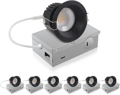 Vista 15 de Adetu lámpara de techo empotrable antirreflejos LED de 2 pulgadas, 5 CCT, con caja de conexiones, 2700K/3000K/4000K/5000K seleccionables, CRI90+, 8