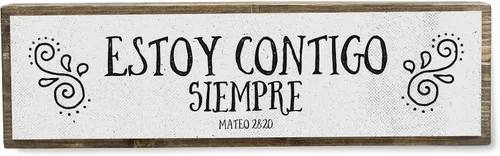 Vista 10 de Estad Quietos Y Conoced Que Yo Soy Dios – Versículo de la Biblia en Español – mensajes cristianos para decorar - Letrero de metal y madera