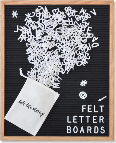 Vista 10 de Felt Like Sharing Tablero de letras cuadrado (fieltro negro, 10 x 10 pulgadas), tablero de mensajes intercambiable con 3 juegos de letras de tablero