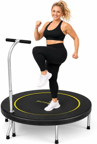 Vista 9 de SkyBound Mini Rebounder Trampoline for Adults Foldable Fitness Rebounder with Adjustable T-Bar Handle - 40" Exercise Trampoline for Kids & Adults
