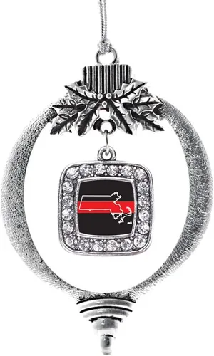 Vista 182 de Inspired Silver - Nana púrpura - Adorno de Navidad plateado - Adorno cuadrado para árbol de Navidad con circonita cúbica - Decoración colgante