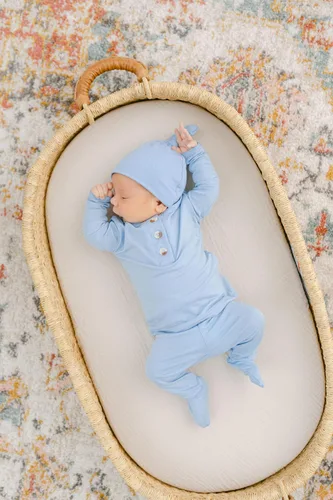 Vista 2 de Conjunto de traje y sombrero para recién nacido y niña recién nacida, ropa de bebé suave y elástica, canastilla