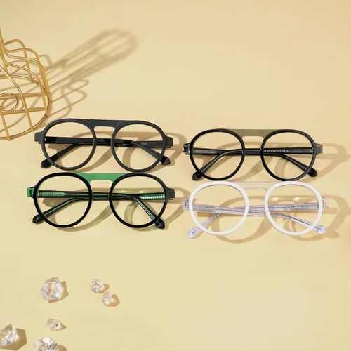 Vista 7 de Zeelool Gafas de aviador para hombre con lente transparente sin receta JGA173695