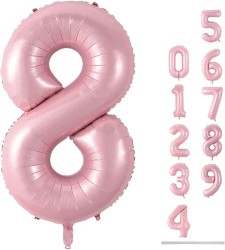 Vista 174 de Globo negro del número 0 para niñas y niños, 40 pulgadas, grande, número 0-9, de papel de aluminio, de Mylar para helio, juego de globos digitales
