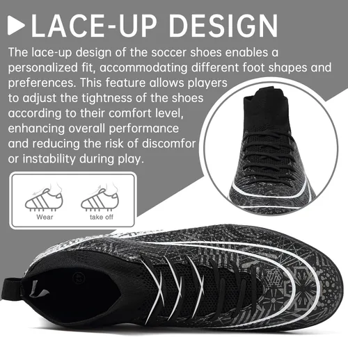 Vista 4 de Mens Soccer Cleats Women Football Cleats for Big Boy TF