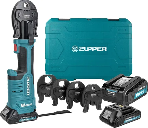 Vista 10 de ZUPPER - Mini herramienta de prensa para manguitos de acero inoxidable de tubo PEX de 1/2", 3/4", 1