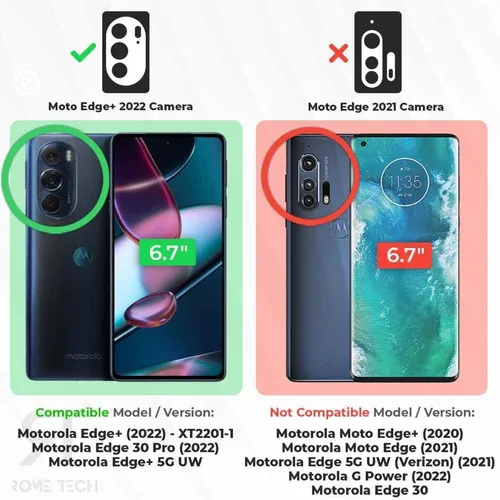 Vista 2 de Funda diseñada para Motorola Edge Plus 2022 / Plus 5G UW/Edge Pro 30 - XT22011 con funda de clip para cinturón, funda con función atril, color negro