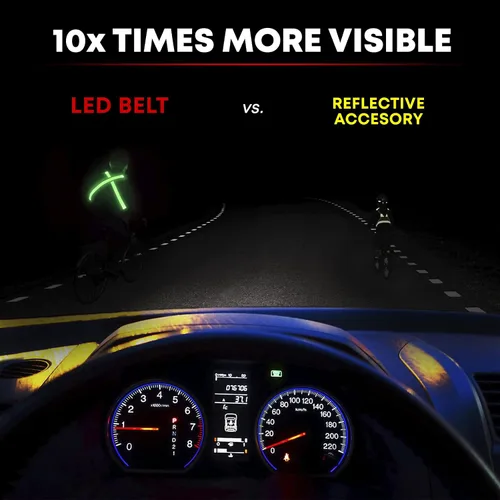 Vista 5 de ILLUMISEEN Cinturón reflectante LED Luces LED de alta visibilidad con 2 modos de iluminación Hebilla ajustable de liberación rápida Recargable