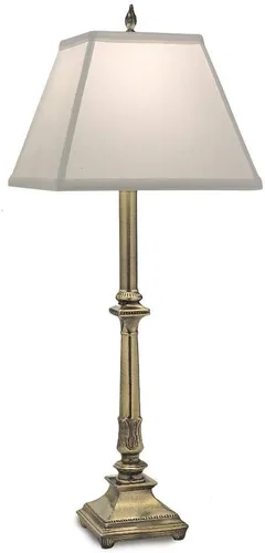 Vista 2 de Stiffel BL-6682-6683-BB Lámpara de buffet de una luz, acabado de latón bruñido con pantalla de Silksheen Oyster