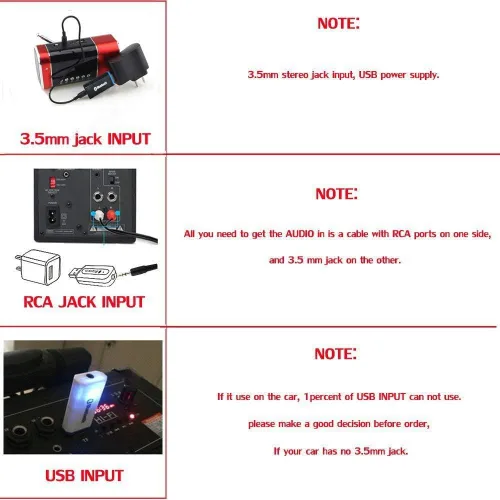 Vista 4 de Adaptador receptor Bluetooth USB, adaptador de audio inalámbrico, kit de receptor de música para automóvil, adaptador Bluetooth