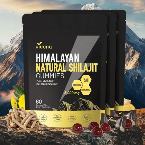 Vista 9 de Gomitas Shilajit, Shilajit para hombres y mujeres Fórmula 10 en 1 de alta potencia de 4000 mg con shilajit puro del Himalaya, Ashwagandha y 75%