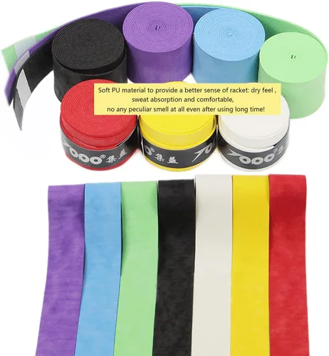 Vista 5 de Cinta de agarre para raqueta de tenis, paquete de 6, agarre de tenis de sensación seca, absorbente y mejorado, mejor para sudar las manos Seco