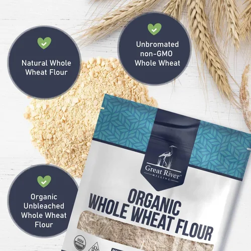 Vista 5 de Great River Milling Harina de trigo integral orgánica, alta en proteínas, 2
