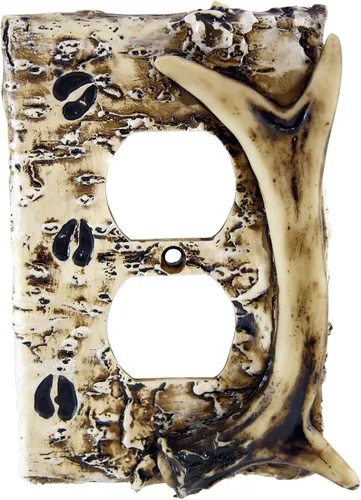 Vista 11 de Black Bear - Cubierta de triple interruptor para decoración del hogar, árbol de escalada de oso de vida silvestre, caza rústica con tornillos