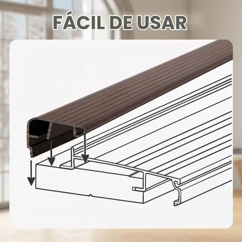 Vista 5 de 4 Pcs 36" L Fixed Vinyl Sill Threshold Cap 1-3/8 Inches High, Dark Brown Marrón oscuro