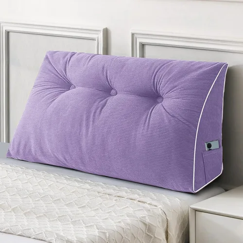 Vista 53 de Sasttie Almohada de Cabecera Queen, Almohada de Cuña de Cabecera para Sentarse en la Cama, Cojín Triangular con Soporte de Respaldo para Leer - Con
