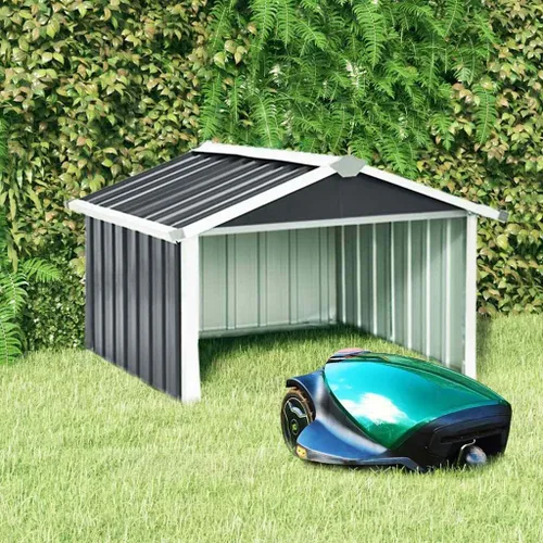 Vista 2 de vidaXL Cobertizo de cortacésped robot de jardín 36.2"x38.2"x24.8" acero