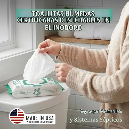 Vista 2 de Stall Mates Toallitas desechables, paquete de 60 toallitas para el hogar