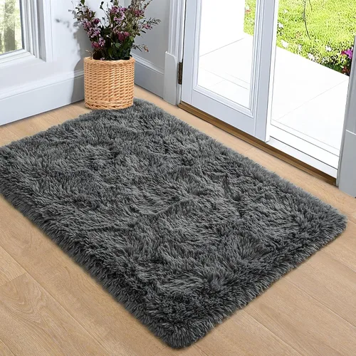 Vista 59 de Noahas Alfombras de Área Grandes y Esponjosas de 5x8 pies para Sala de Estar y Dormitorio, Alfombra Gruesa de Pelo Largo Beige y Blanca, Alfombra
