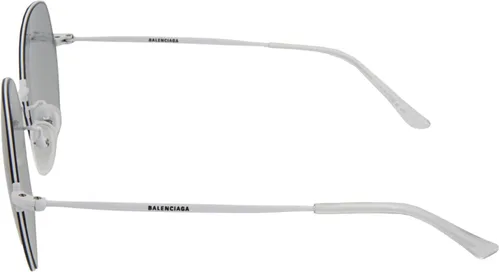 Vista 3 de Balenciaga Gafas de sol unisex redondas blancas y grises BB0014S-30006608-006
