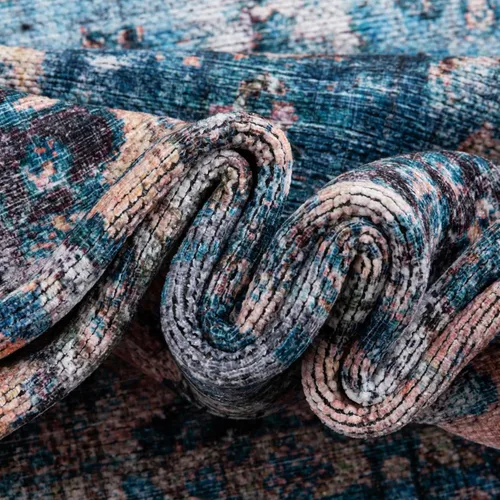 Vista 6 de Unique Loom Mangata Collection - Alfombra de área - Mary (rectangular 2' 0" x 3' 0", azul/negro)