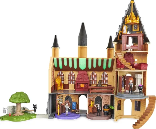 Vista 8 de Wizarding World Harry Potter, exclusivo castillo de Hogwarts de lujo de Magical Minis, 3 juegos de aula, 22 accesorios, 3 figuras, luces y sonidos