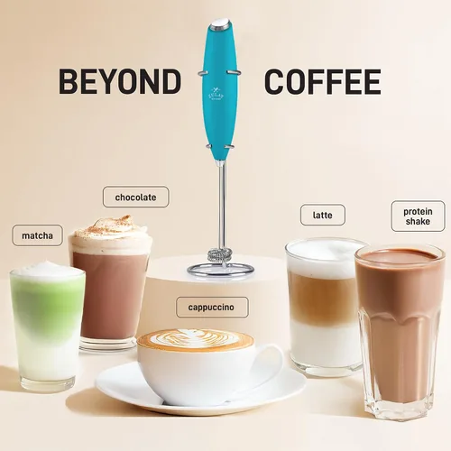 Vista 229 de Zulay Milk Boss Espumador de leche potente manual, hace espuma para latte, batidor para mezclar bebidas, café, miniespumador para capuchino, frappé