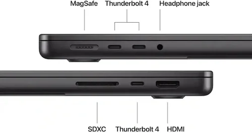 Vista 7 de Apple MacBook Pro de 14 pulgadas con chip M5, CPU de 10 núcleos y GPU de 10 núcleos, finales de 2025 - Negro espacial, estándar, memoria de 32 GB