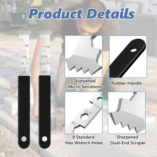 Vista 5 de 2 herramientas de extracción de pavimentadoras, extractor de pavimentadora con raspador de juntas, herramienta extractor de acero galvanizado