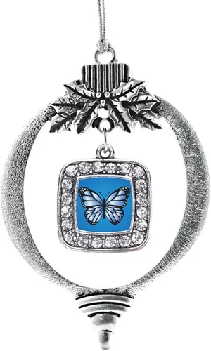 Vista 114 de Inspired Silver - Nana púrpura - Adorno de Navidad plateado - Adorno cuadrado para árbol de Navidad con circonita cúbica - Decoración colgante