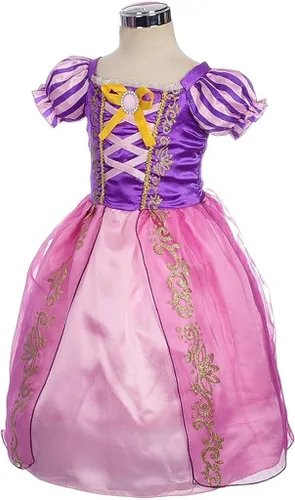 Vista 3 de Lito Angels Disfraz de princesa para niñas con peluca y accesorios