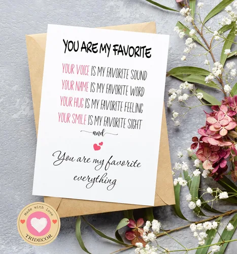 Vista 4 de Tarjeta de San Valentín para él, ella, tarjeta de felicitación romántica para marido, esposa, novio, novia, tarjeta de aniversario plegada de 5 x 7