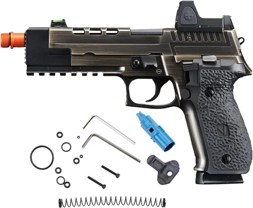 Vista 9 de Vorsk Aluminum Hi-Capa Airsoft VP26X Gas Blowback Pistol w/Red Dot Sight