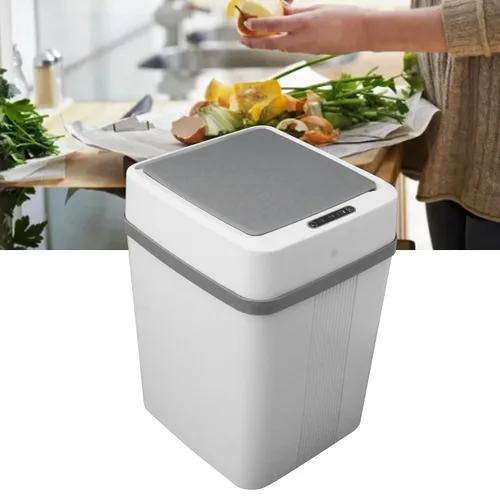 Vista 2 de Bote de basura con sensor inteligente, sensor de movimiento automático con carga USB, para dormitorio, baño, cocina, oficina
