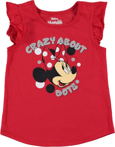 Vista 2 de Disney Minnie Mouse - Conjunto de camiseta de 3 piezas para niñas, camiseta sin mangas y pantalones de leggings para niños pequeños - RojoBlancoGris